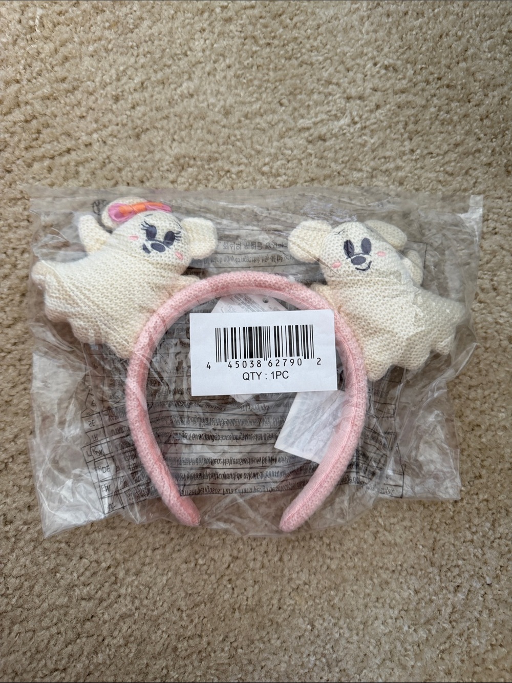 Plush Bear Headband - Pink and Cream Kids Hair Accessory